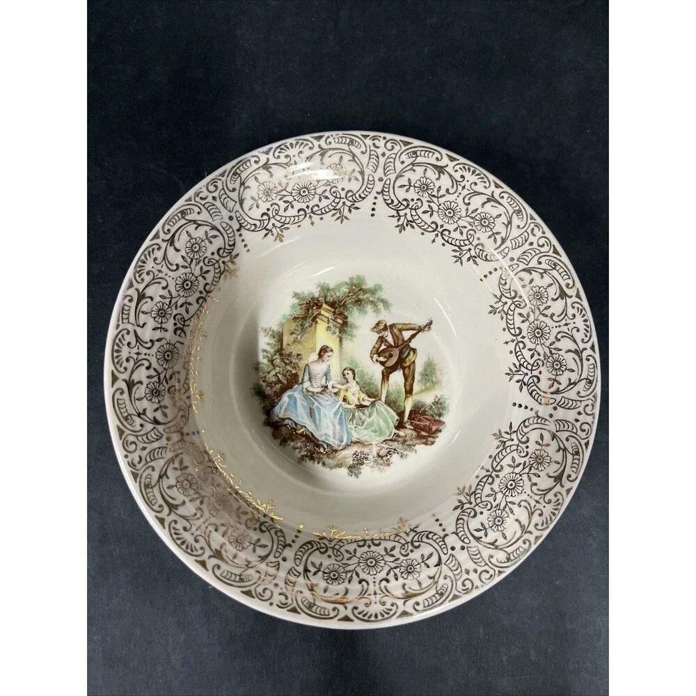 VTG American‎ Limoges Triumph China D'or Dessert Bowls 6 1/8'' Set Of 2